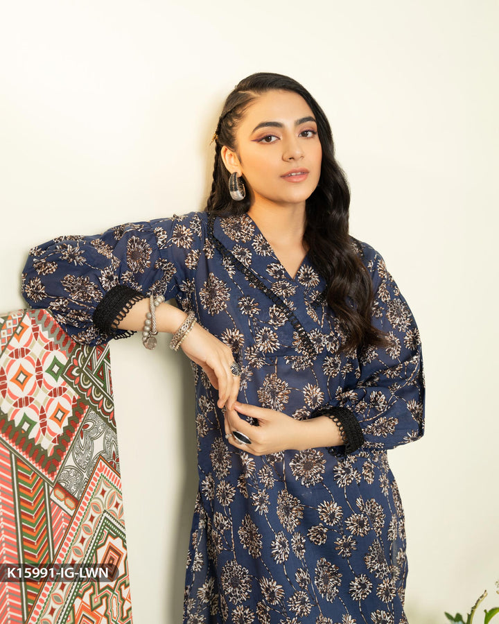 Printed Lawn Shirt | 15991-IG-LWN