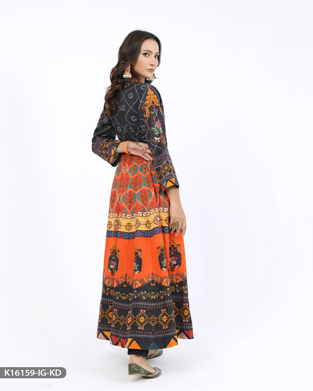 Printed Khaddar Maxi | 16159-IG-KD