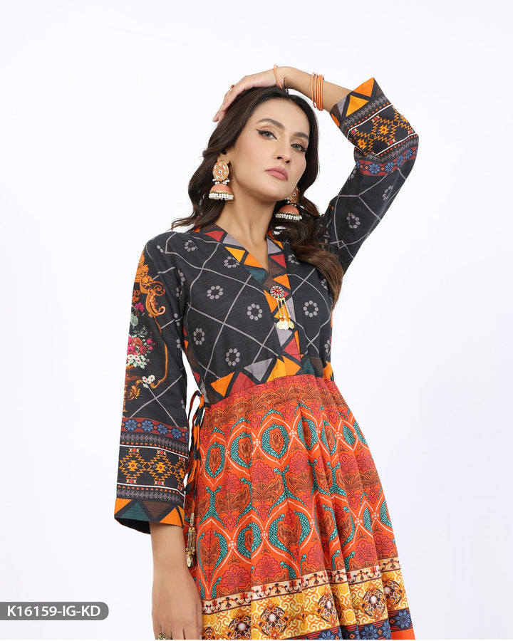 Printed Khaddar Maxi | 16159-IG-KD