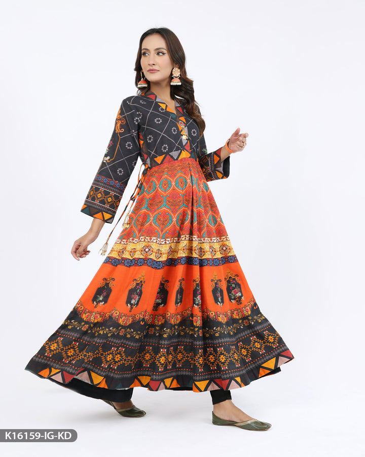 Printed Khaddar Maxi | 16159-IG-KD