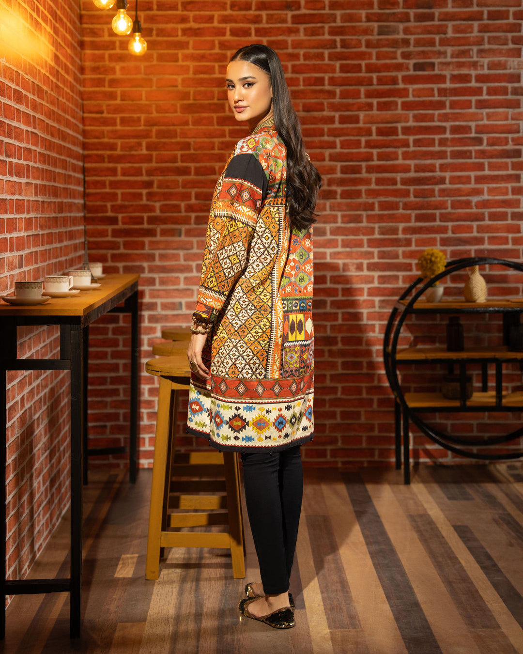 Khaddar Printed Shirt | 16344-IG-KD