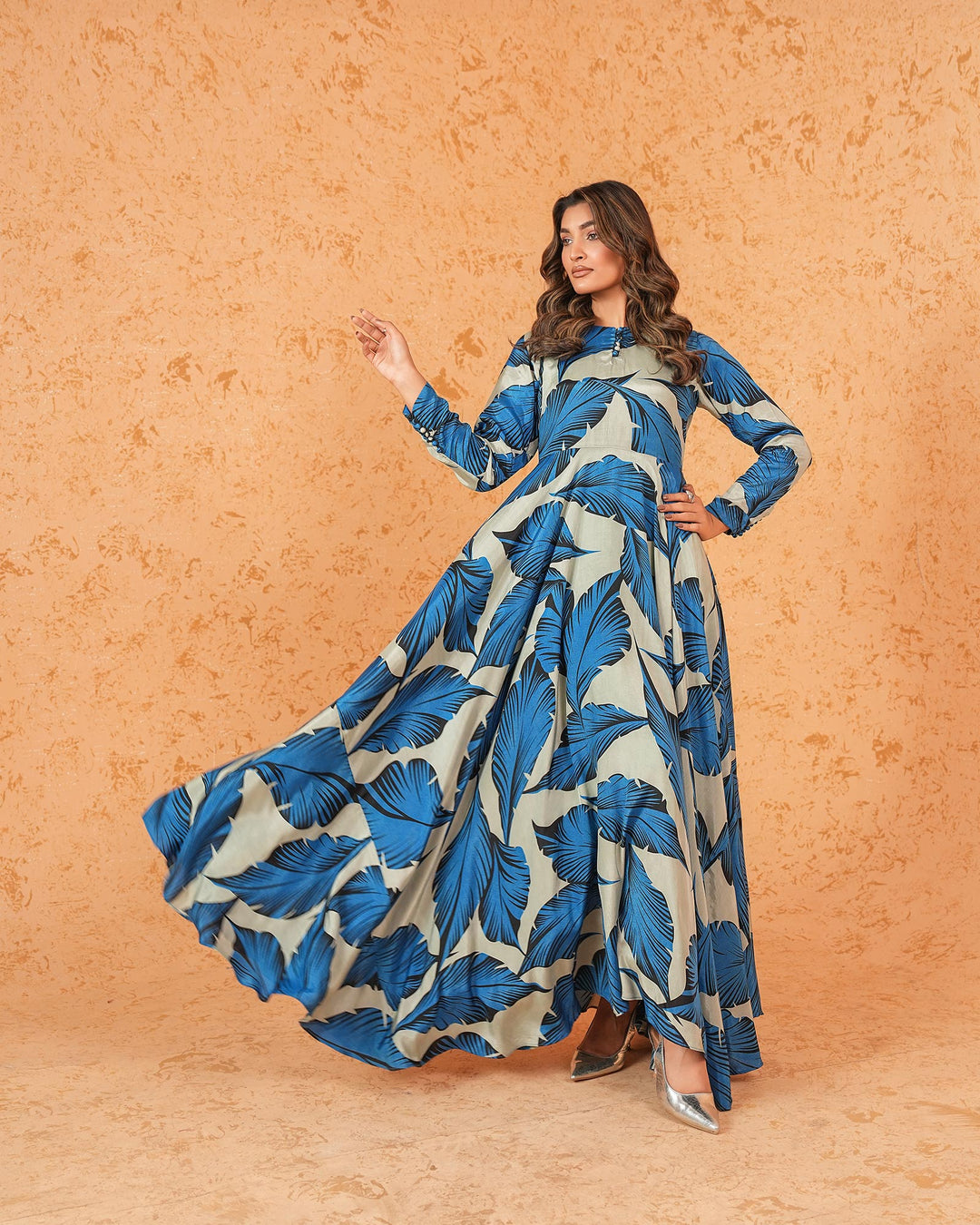 1-Piece Ready-to-Wear Printed Silk Maxi | 16419-IG-SLK