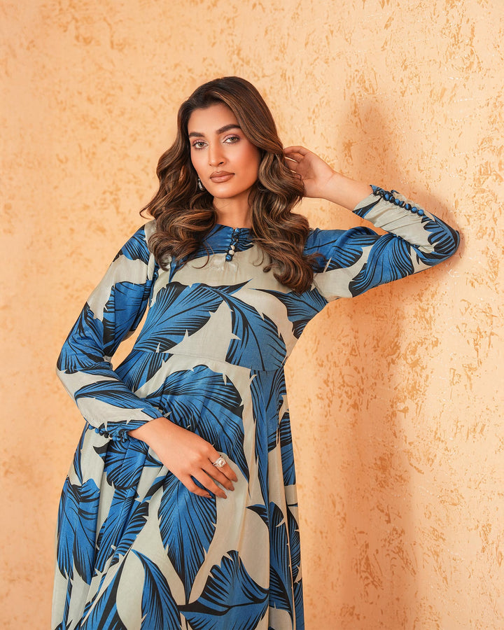 1-Piece Ready-to-Wear Printed Silk Maxi | 16419-IG-SLK