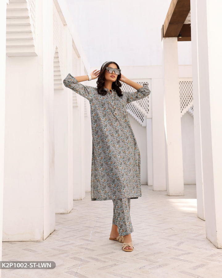 2 Piece Cotton Suit Printed | 1002-ST-K.CT