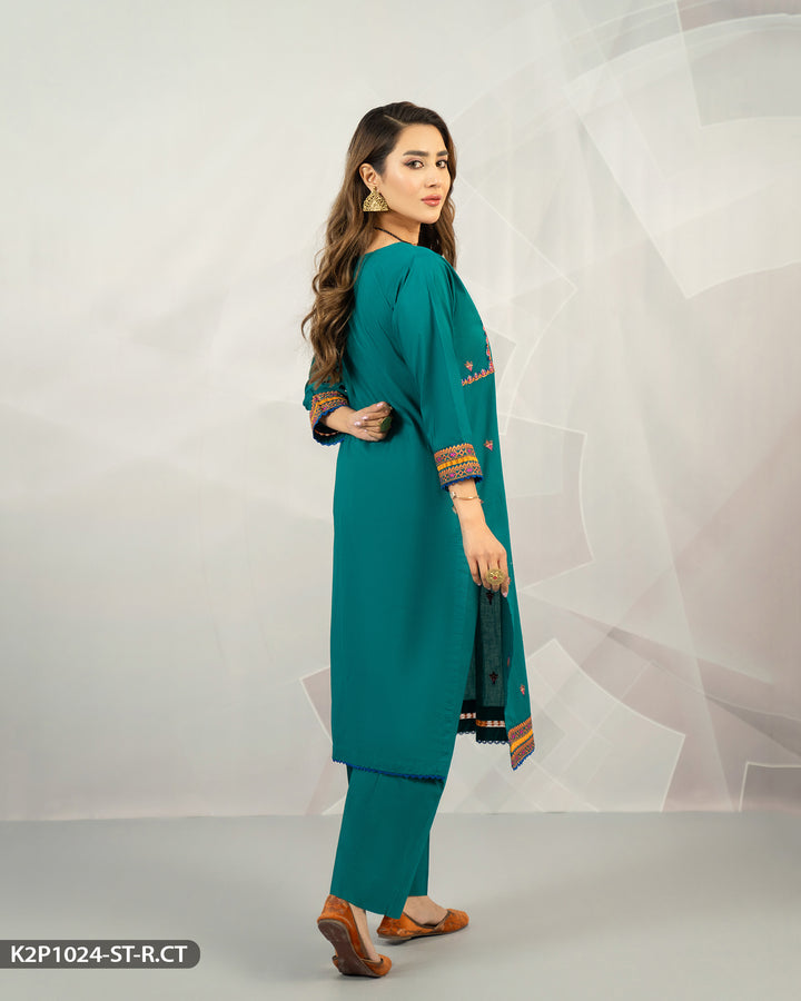 2 Piece Embroidered Suit | 1024-ST-R.CT