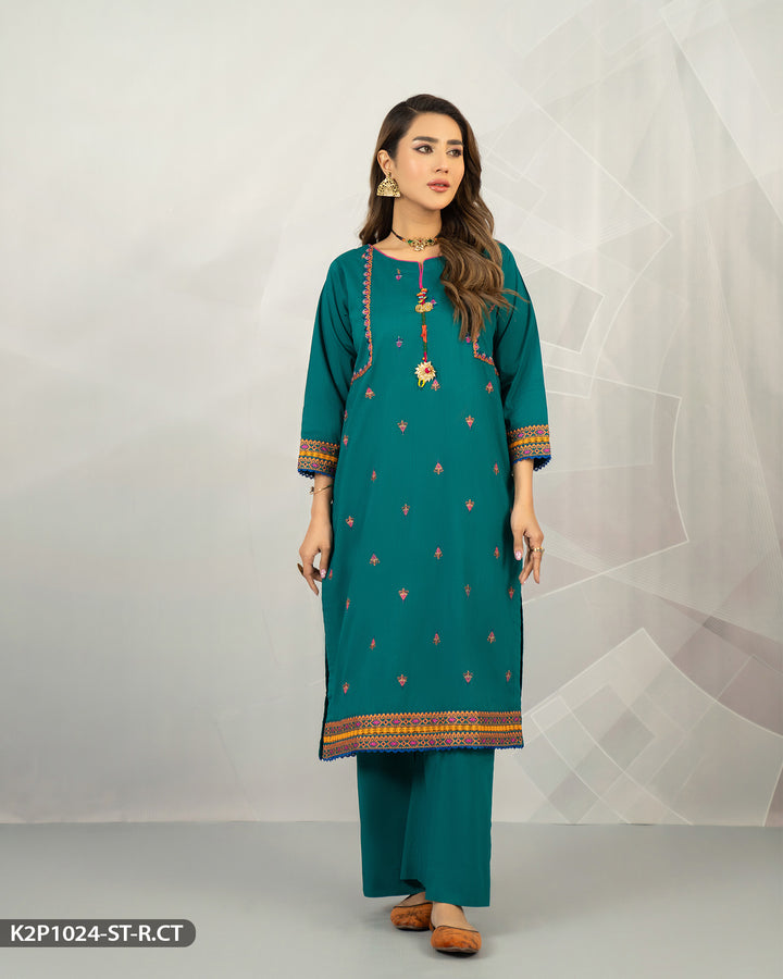 2 Piece Embroidered Suit | 1024-ST-R.CT