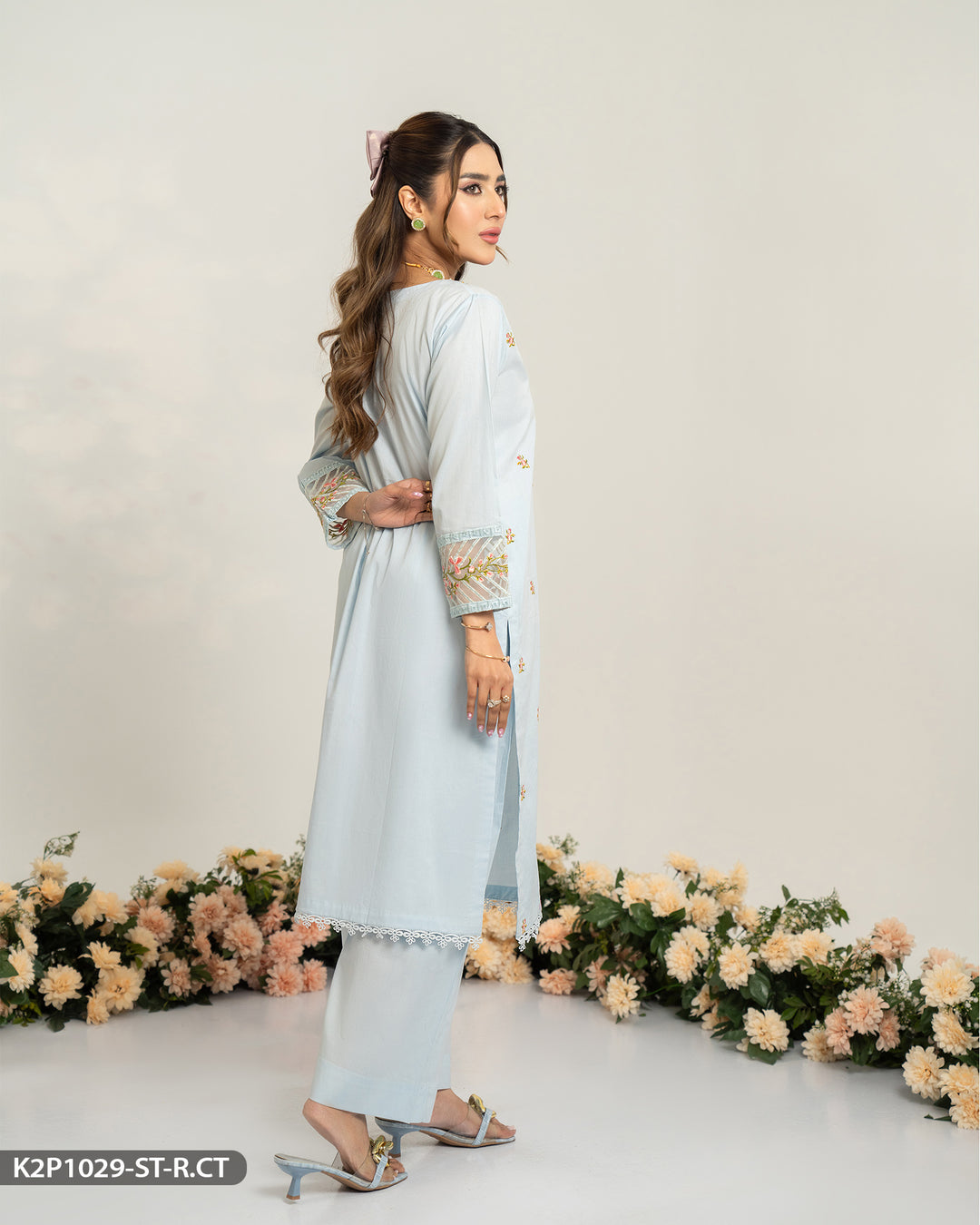 Cotton Embroidered Suit | 1029-ST-R.CT