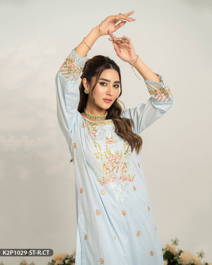 Cotton Embroidered Suit | 1029-ST-R.CT