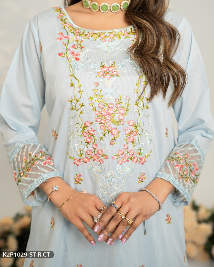 Cotton Embroidered Suit | 1029-ST-R.CT