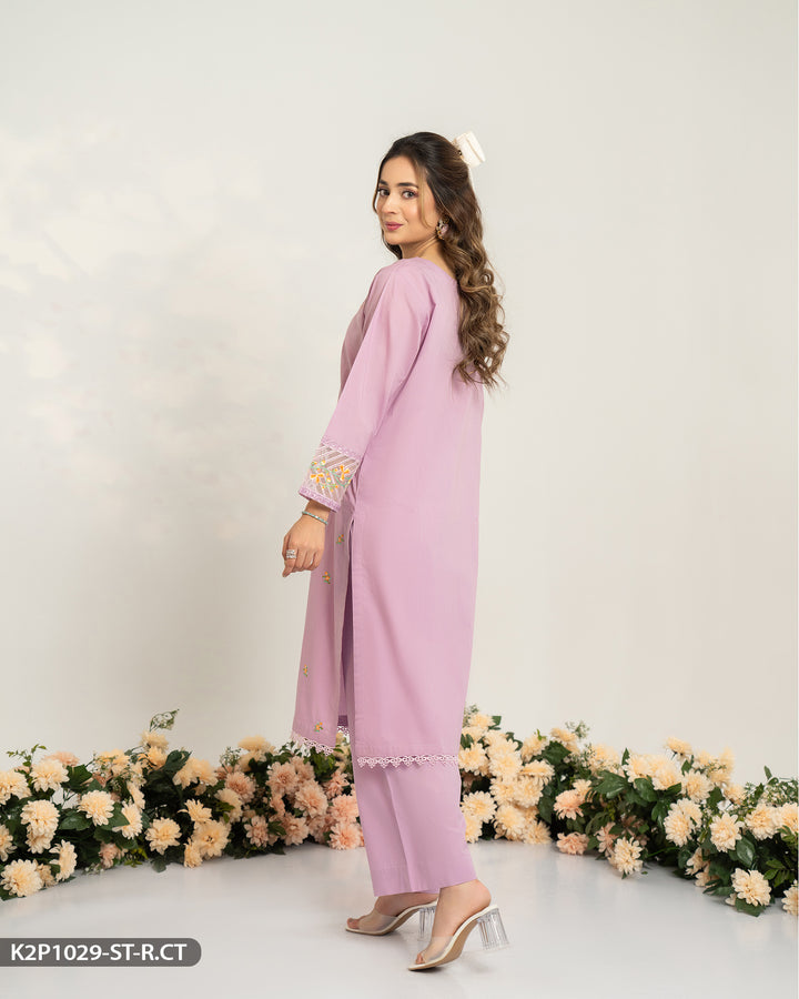 Cotton Embroidered Suit | 1029-ST-R.CT