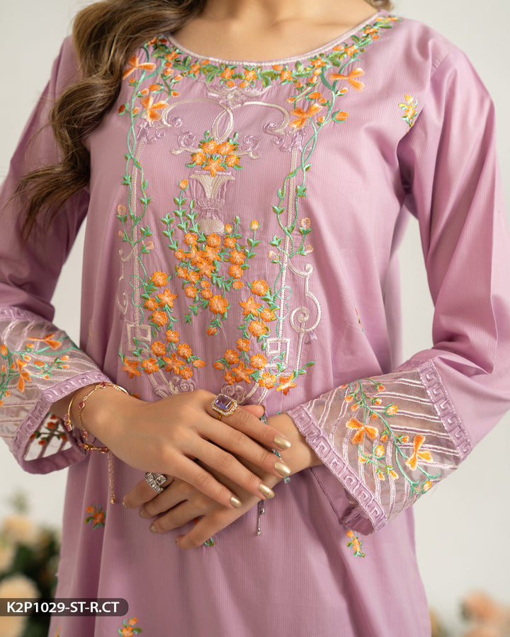 Cotton Embroidered Suit | 1029-ST-R.CT