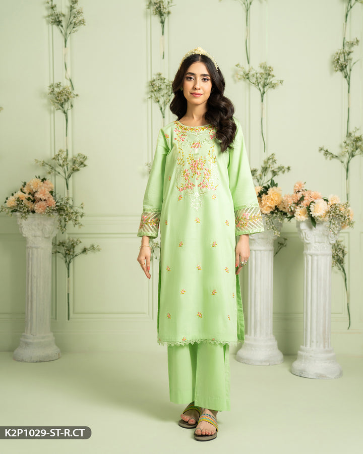 Cotton Embroidered Suit | 1029-ST-R.CT