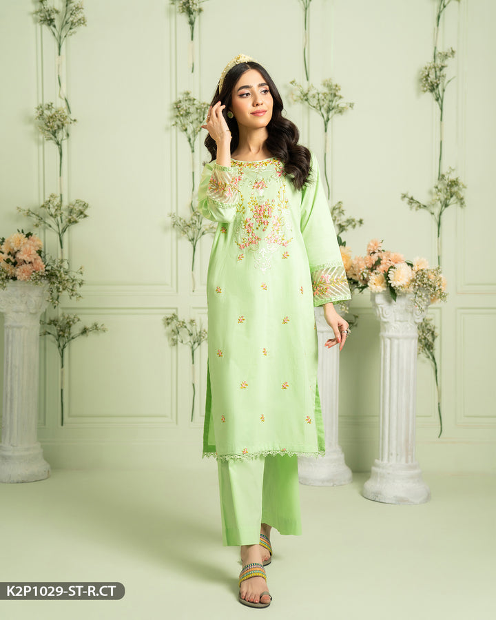 Cotton Embroidered Suit | 1029-ST-R.CT