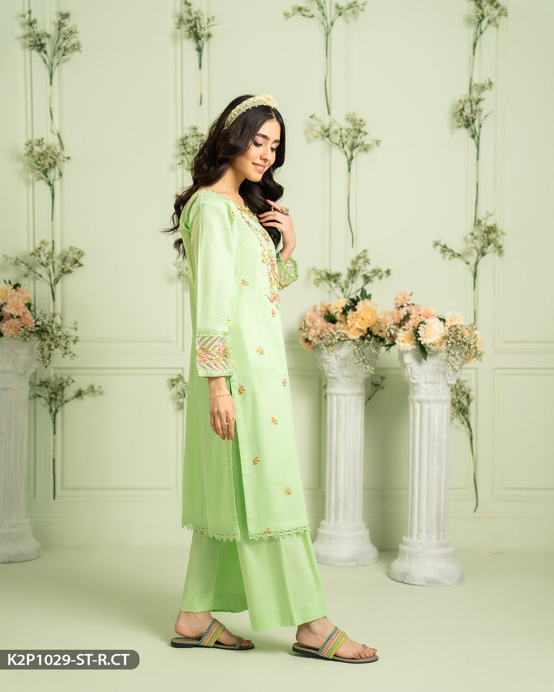 Cotton Embroidered Suit | 1029-ST-R.CT