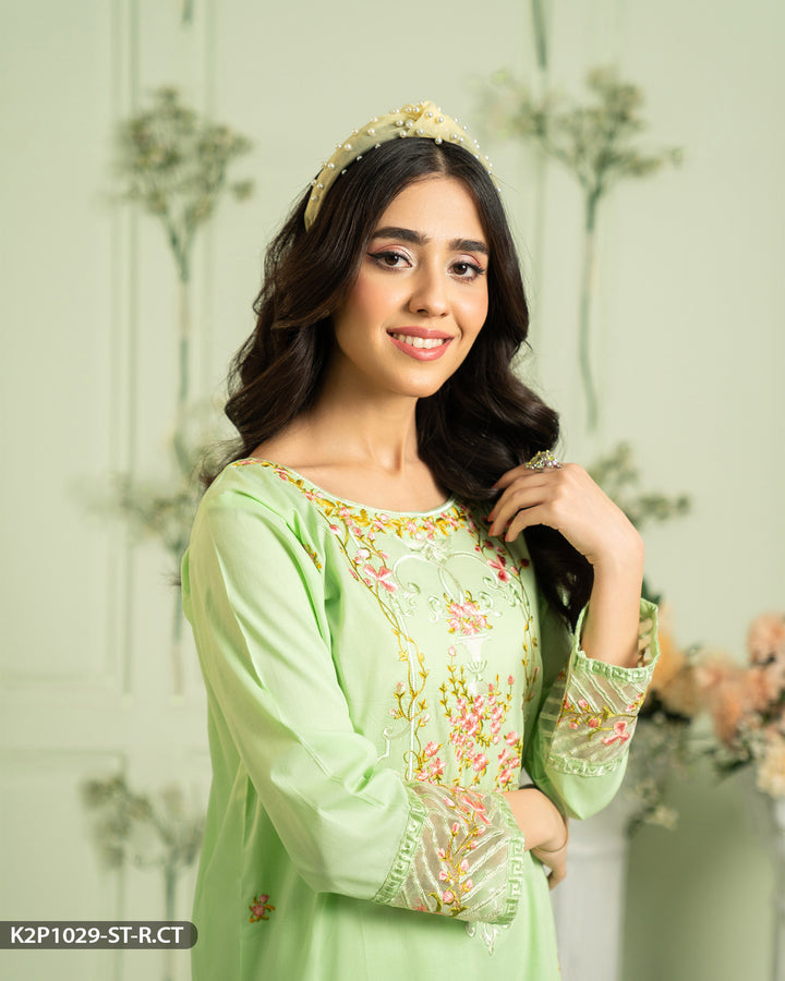 Cotton Embroidered Suit | 1029-ST-R.CT