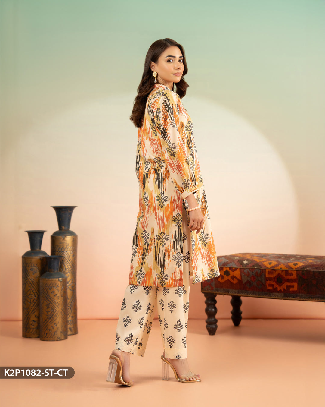 2 Piece Cotton Printed Suit | 1082-ST-CT