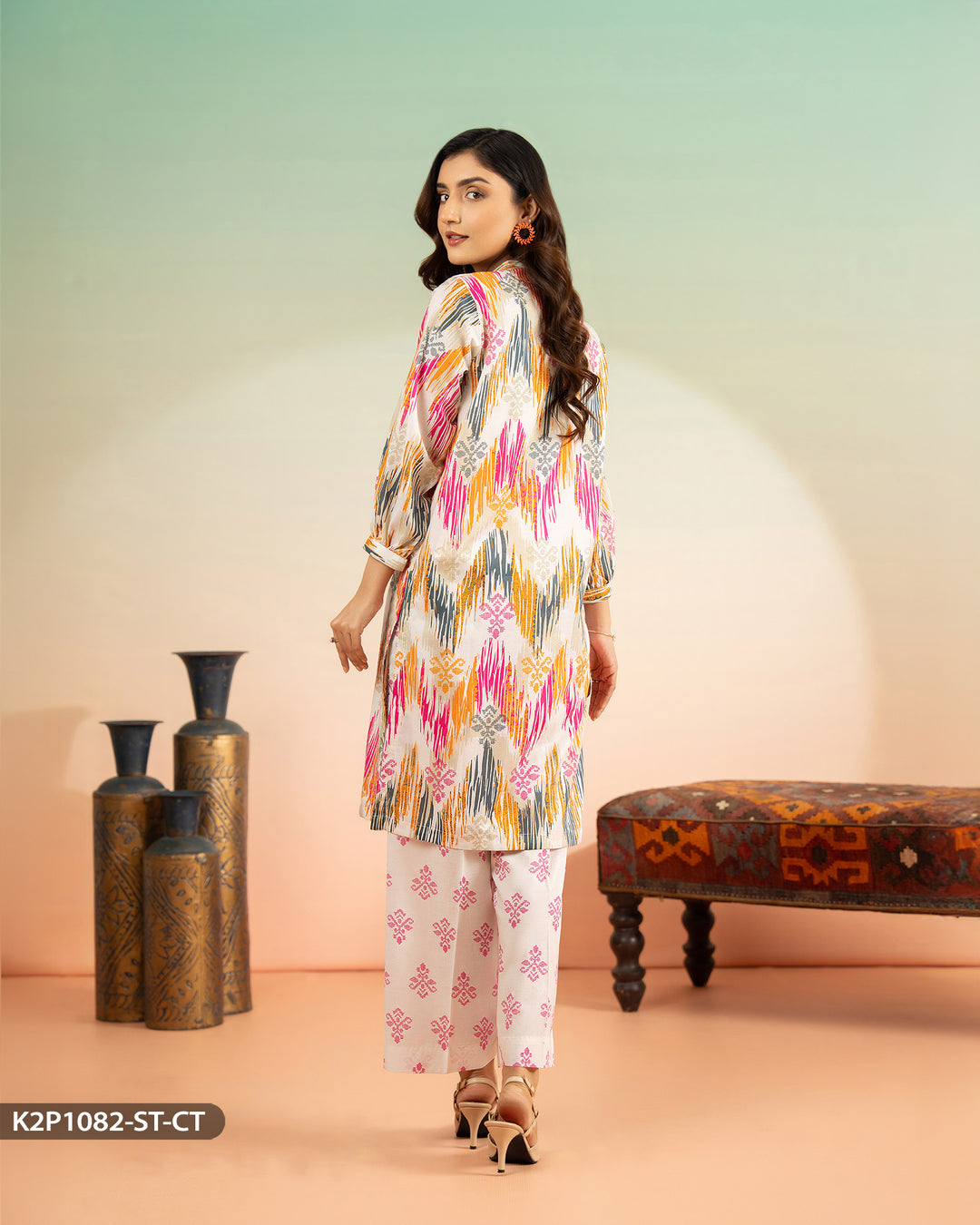 2 Piece Cotton Printed Suit | 1082-ST-CT