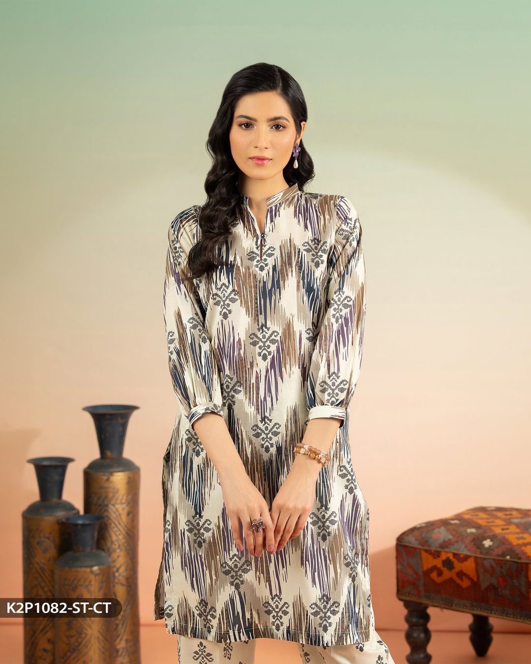 2 Piece Cotton Printed Suit | 1082-ST-CT