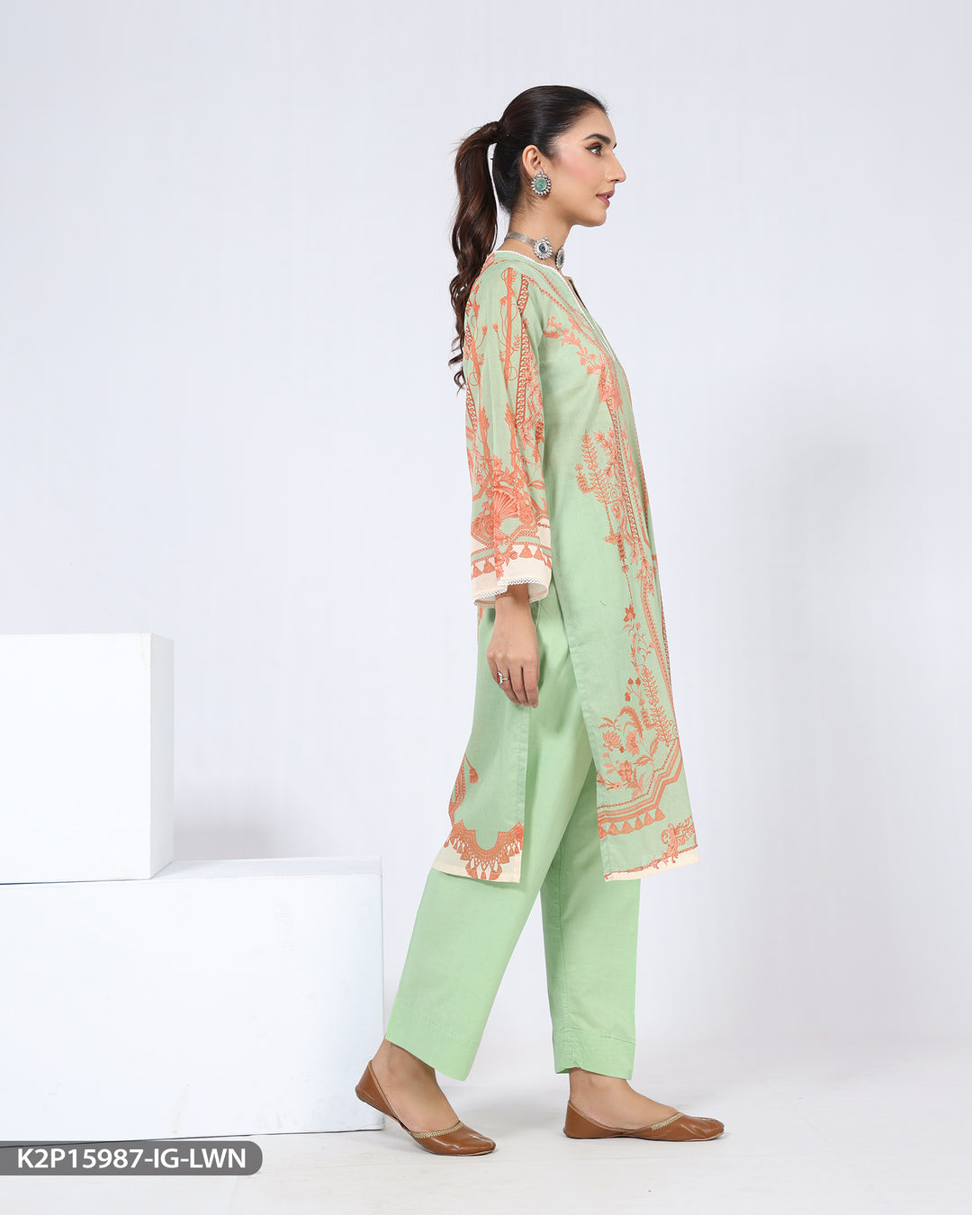 2 Piece Printed Lawn Suit | 15987-IG-LWN