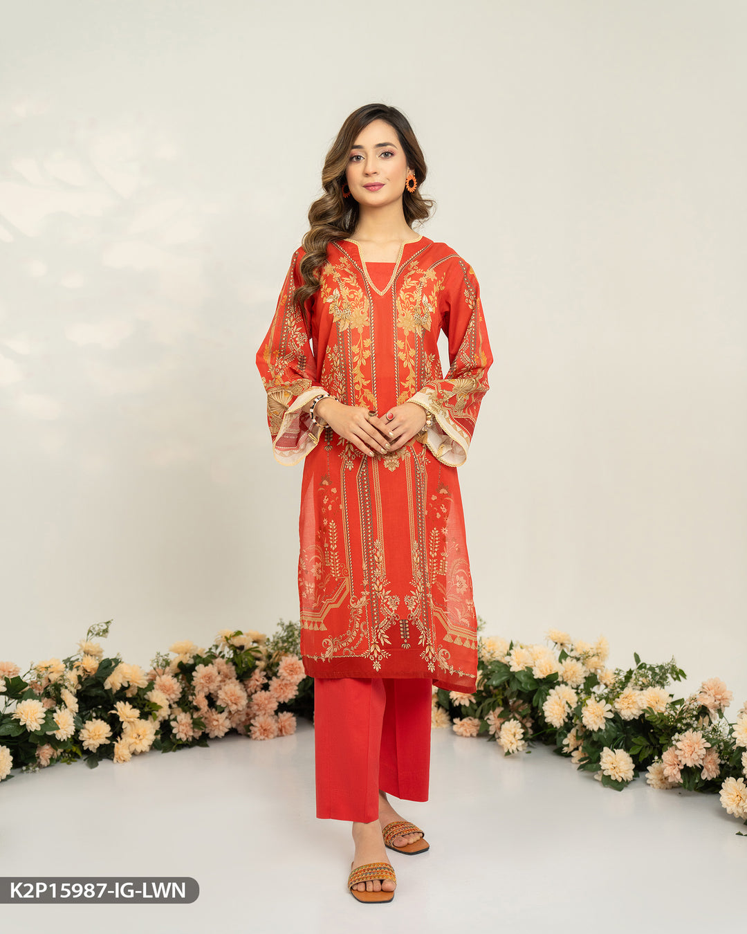 2 Piece Printed Lawn Suit | 15987-IG-LWN