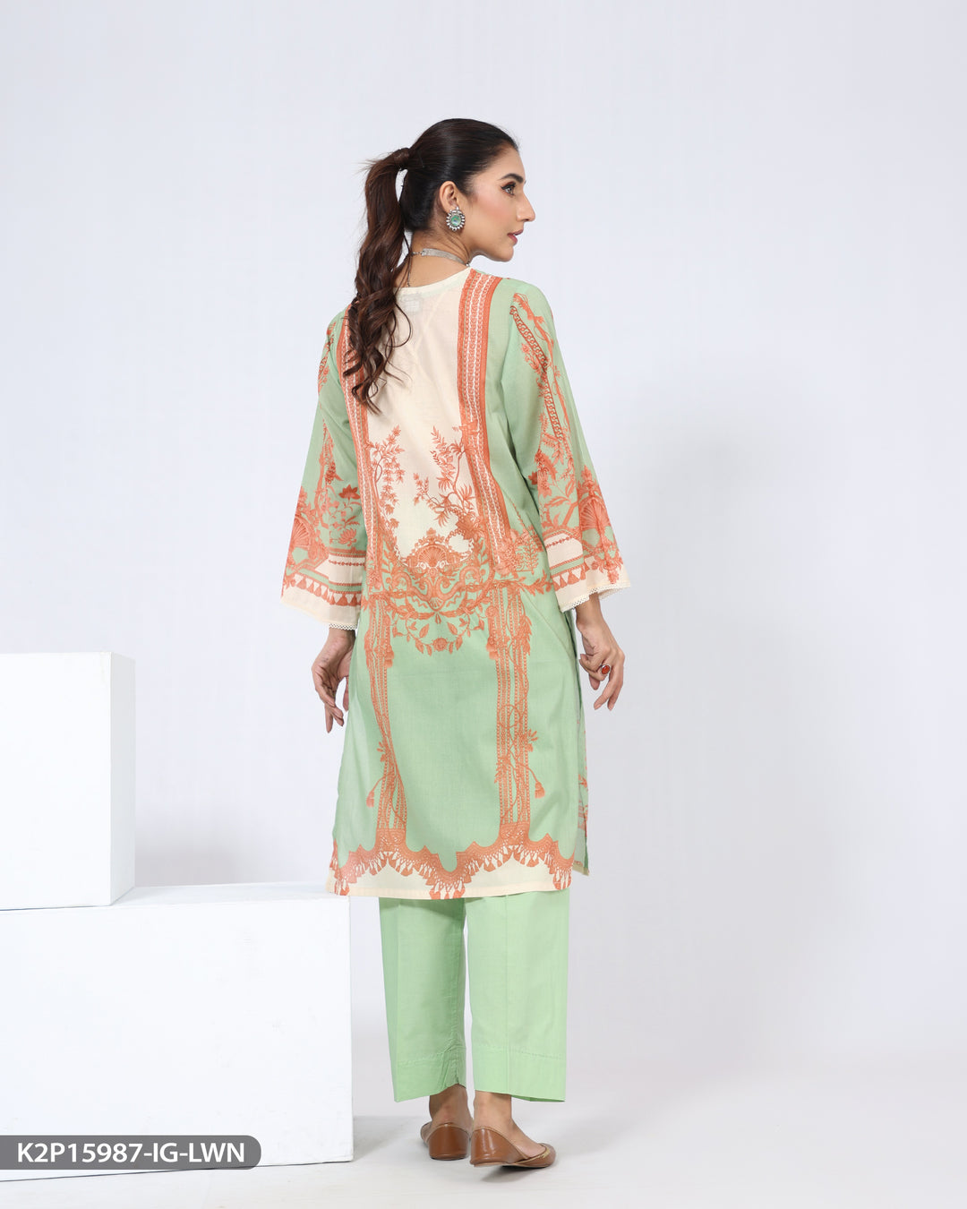 2 Piece Printed Lawn Suit | 15987-IG-LWN