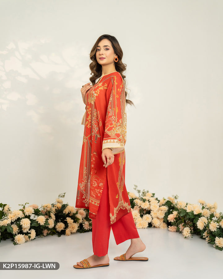 2 Piece Printed Lawn Suit | 15987-IG-LWN