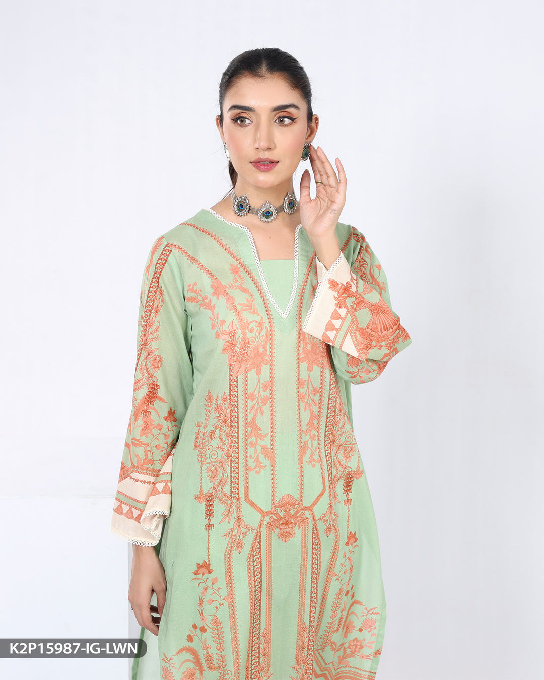 2 Piece Printed Lawn Suit | 15987-IG-LWN