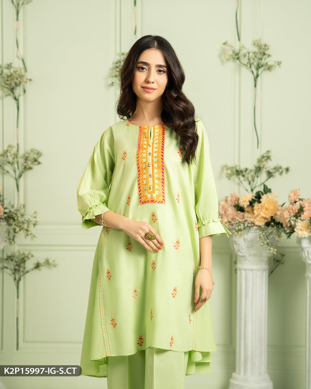 Cotton Embroidered Frock | 15997-IG-S.CT