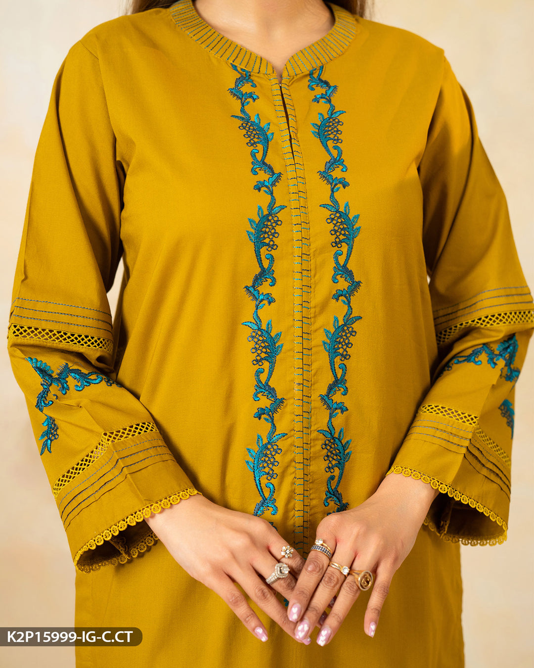 Embroidered Cotton Suit | 15999-IG-C.CT