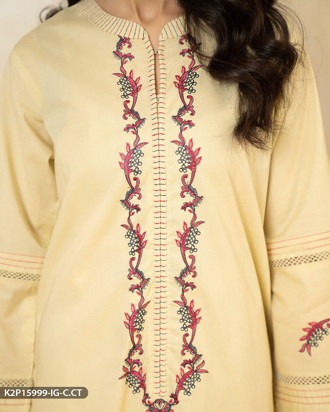 Embroidered Cotton Suit | 15999-IG-C.CT