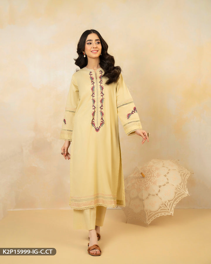 Embroidered Cotton Suit | 15999-IG-C.CT