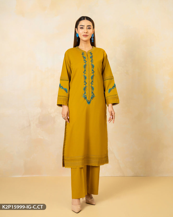 Embroidered Cotton Suit | 15999-IG-C.CT