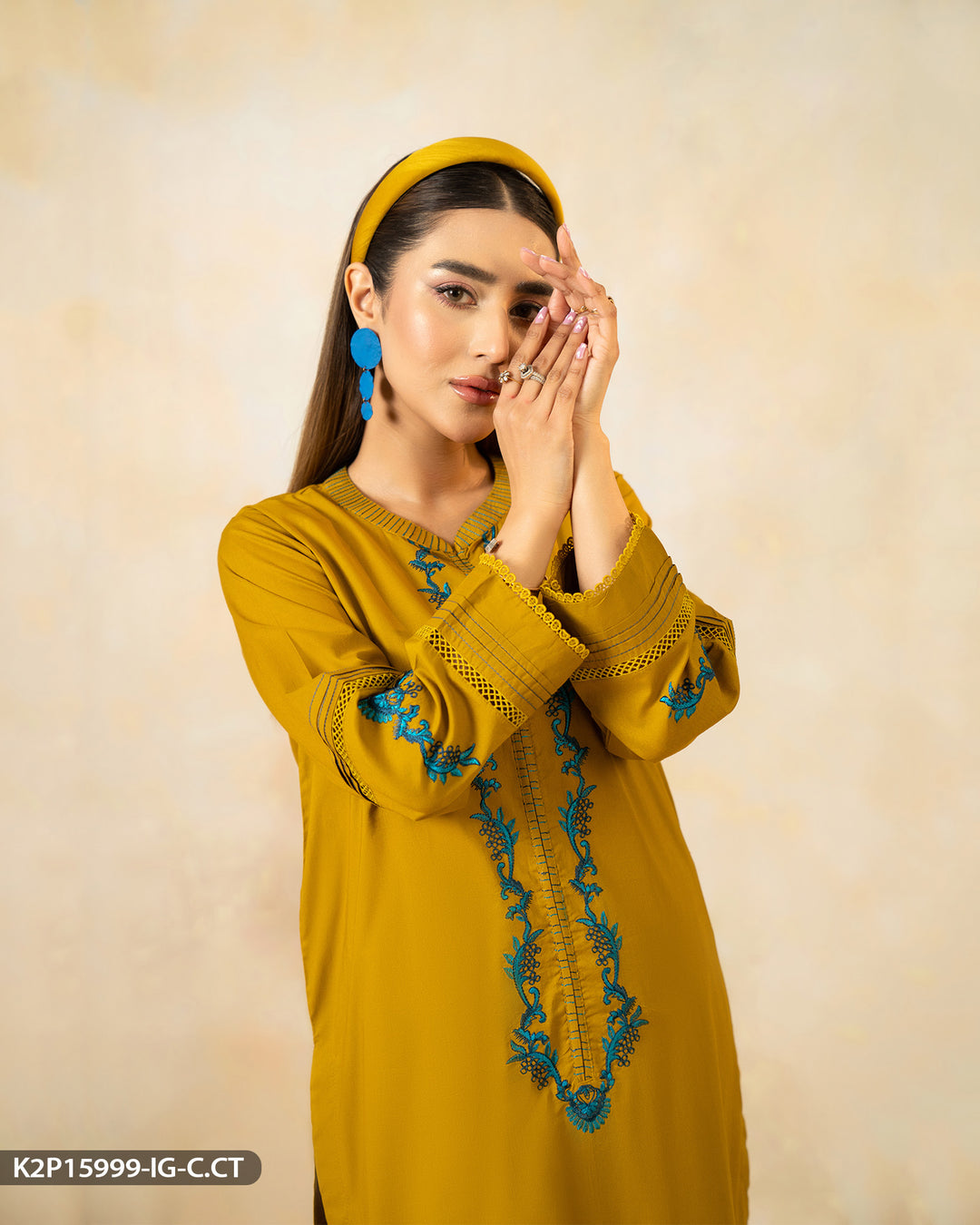 Embroidered Cotton Suit | 15999-IG-C.CT