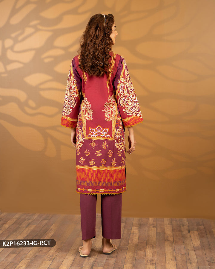 Stitched 2 Piece Printed Suit | 16233-IG-P.CT - Sha Posh Textile