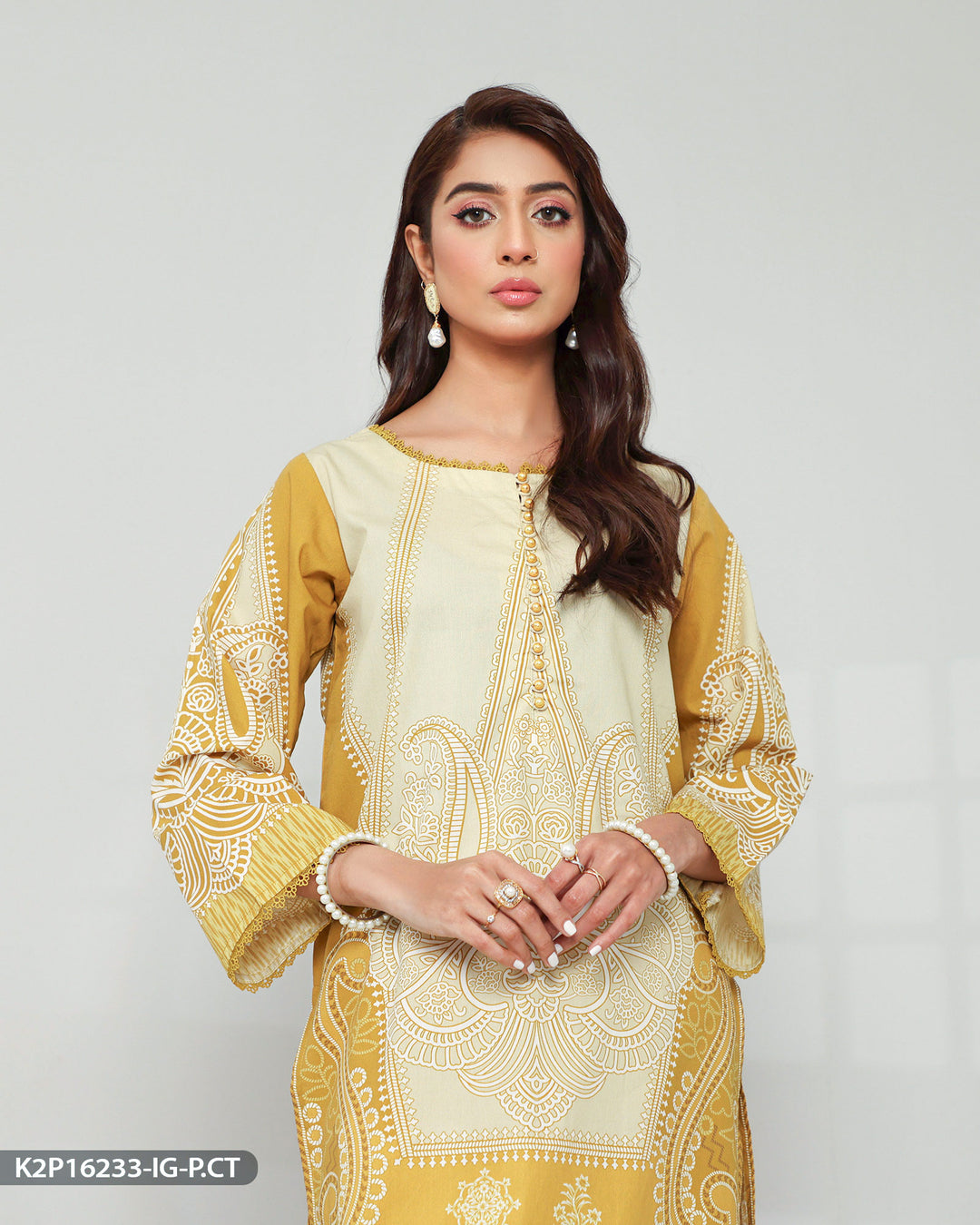 Stitched 2 Piece Printed Suit | 16233-IG-P.CT - Sha Posh Textile