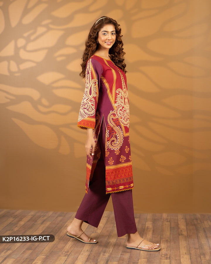 Stitched 2 Piece Printed Suit | 16233-IG-P.CT