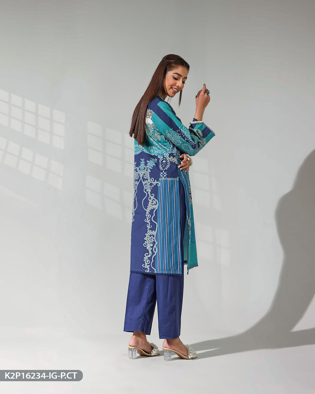 Printed Poplin Cotton Suit | 16234-IG-P.CT