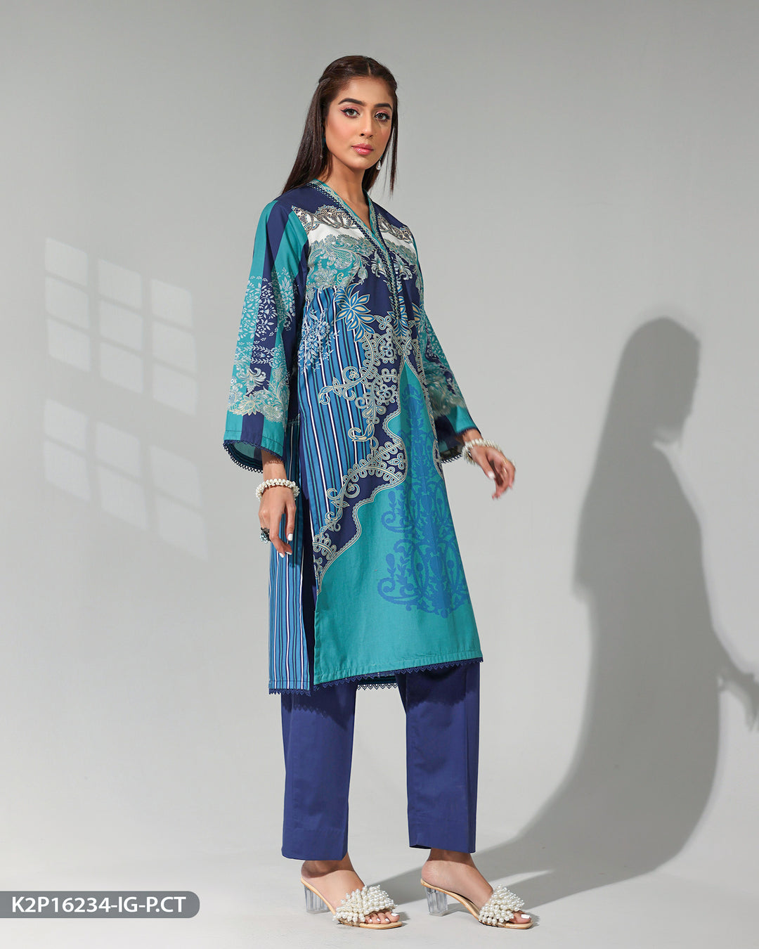 Printed Poplin Cotton Suit | 16234-IG-P.CT