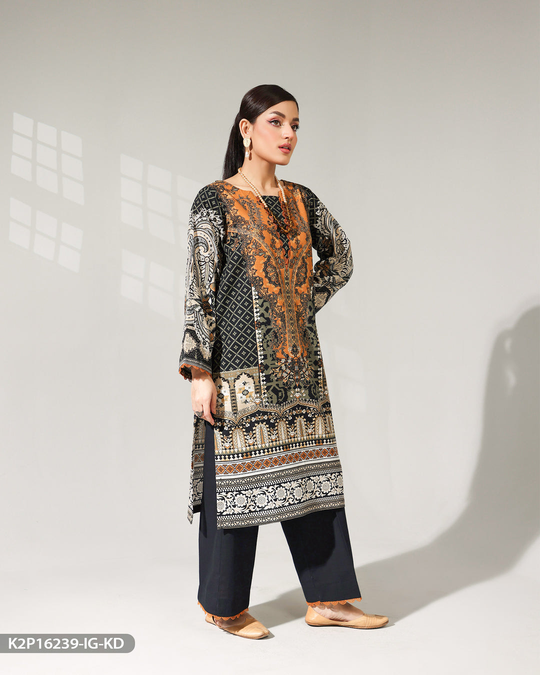 Khaddar Printed Suit | 16239-IG-KD