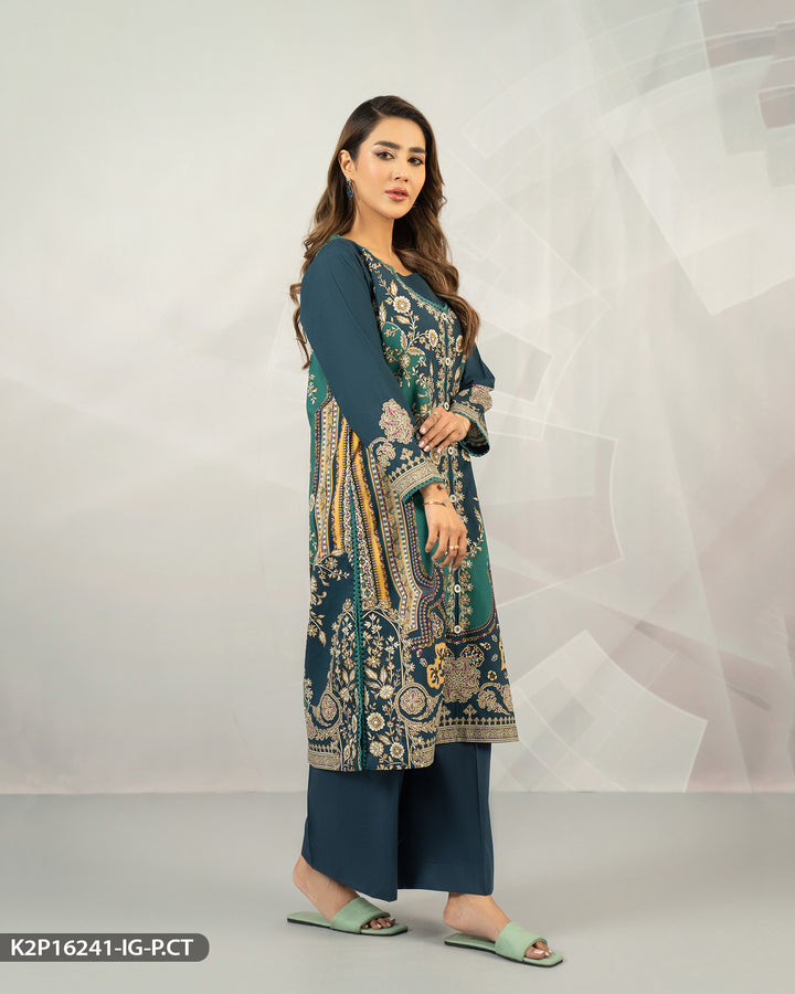 Popline Cotton Printed Suit | 16241-IG-P.CT