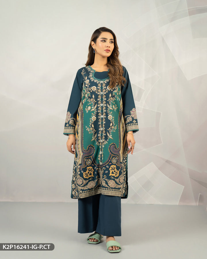 Popline Cotton Printed Suit | 16241-IG-P.CT