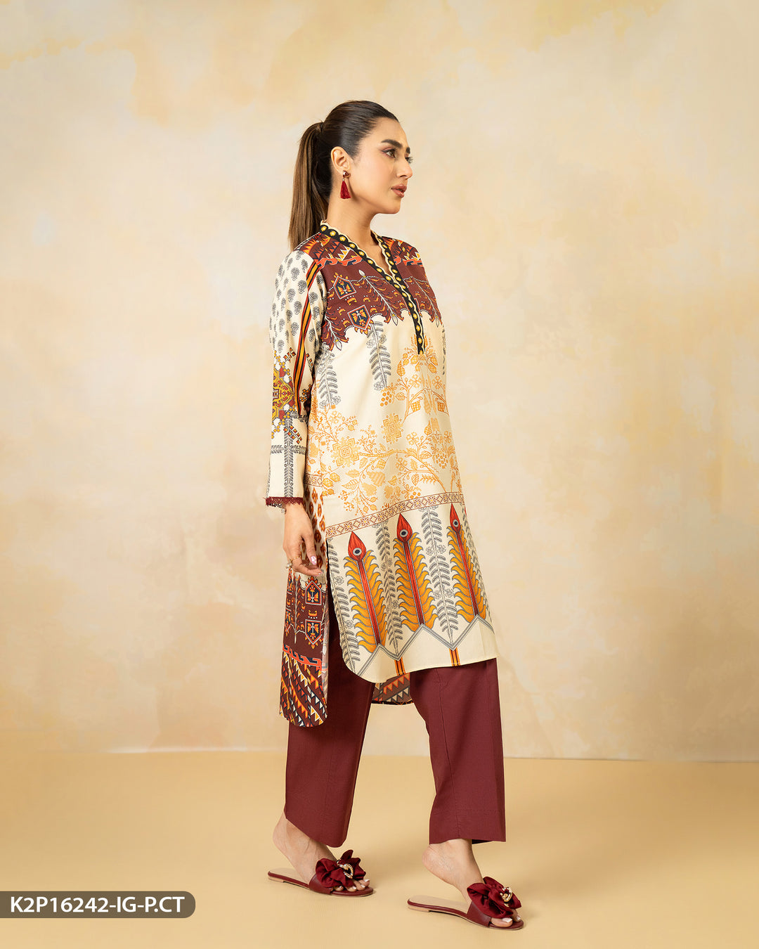 2 Piece Popline Cotton Suit | 16242-IG-P.CT