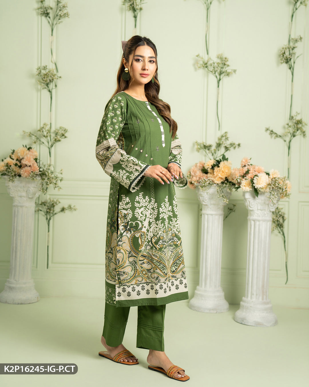 2 Piece Popline Cotton Suit | 16245-IG-P.CT