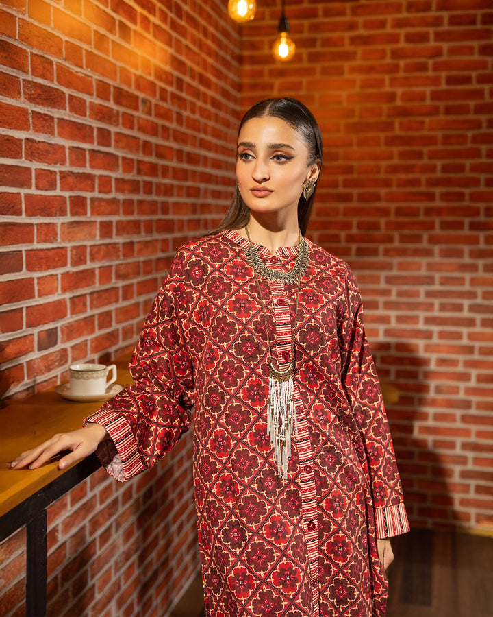 2 Piece - Printed Khaddar Suit Unstitched | UNFF003-KD