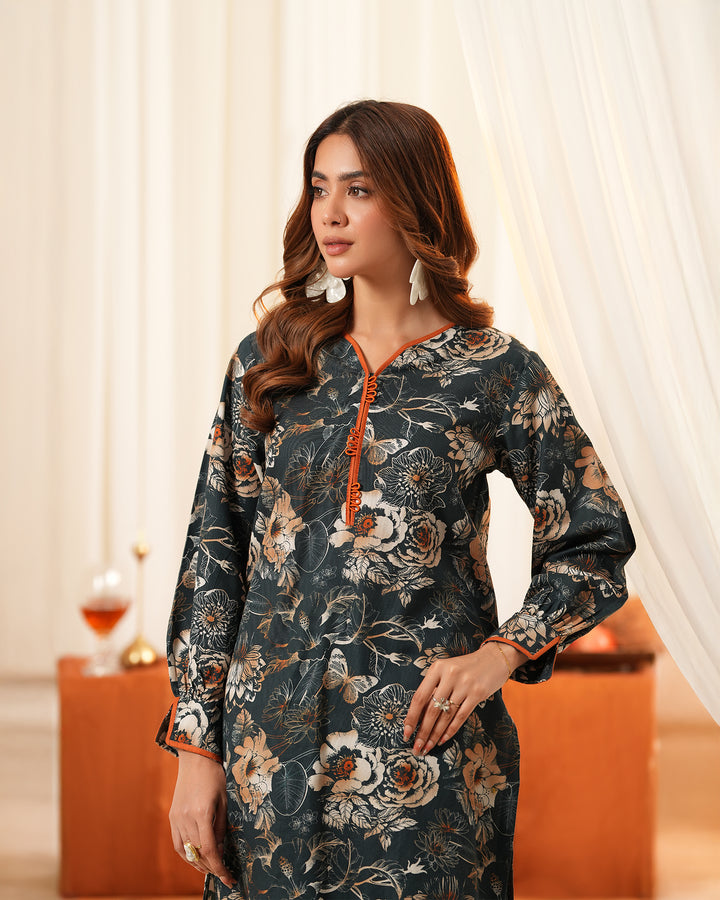 2 Piece - Printed Khaddar Suit Unstitched | UNFF-010