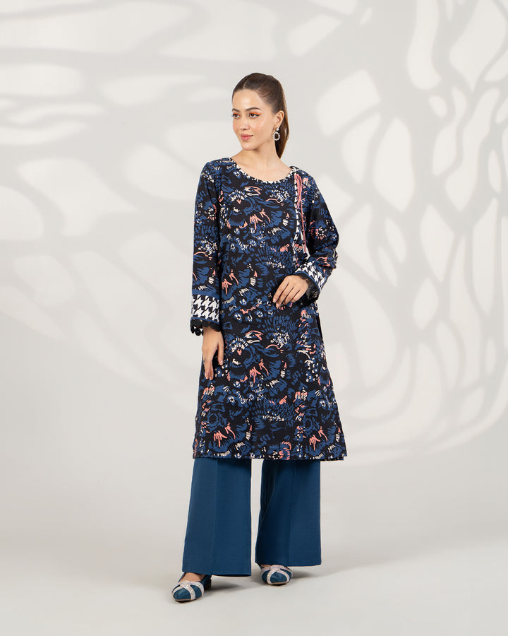 2 Piece - Printed Khaddar Suit Unstitched | UNFF-012