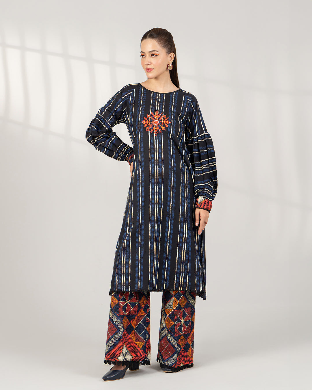 2 Piece - Printed Khaddar Suit Unstitched | UNFF-017