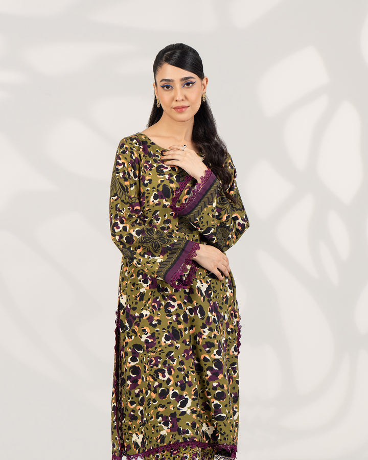 2 Piece - Printed Khaddar Suit Unstitched | UNFF-021