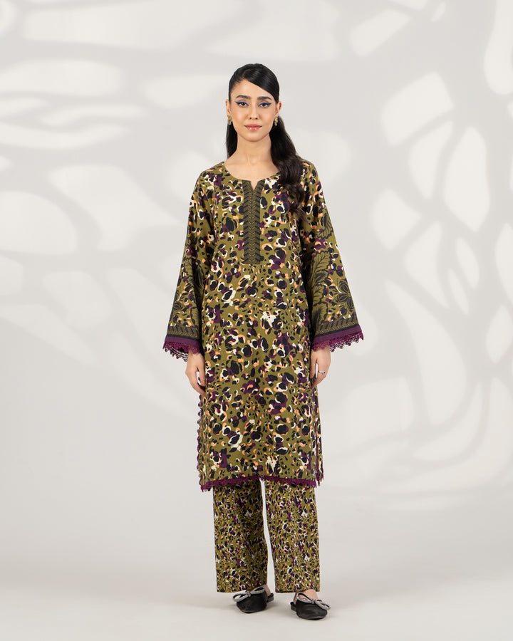 2 Piece - Printed Khaddar Suit Unstitched | UNFF-021