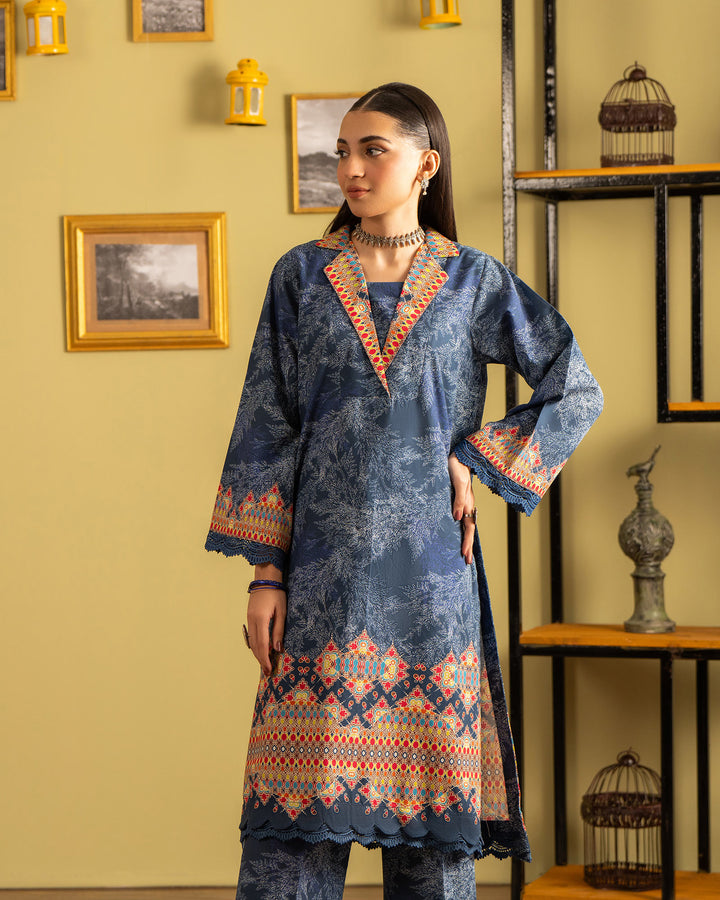 2 Piece - Printed Khaddar Suit Unstitched | UNFF041-KD